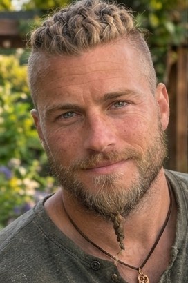 Leif Halvorsen in his herb garden